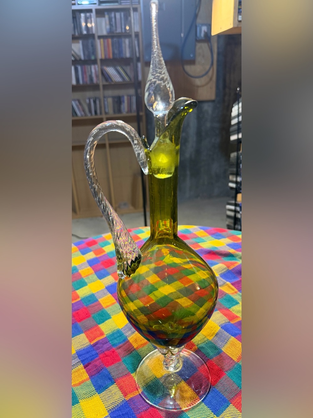 Vintage Handblown Handblown Glass Decanter Possibly Empoli